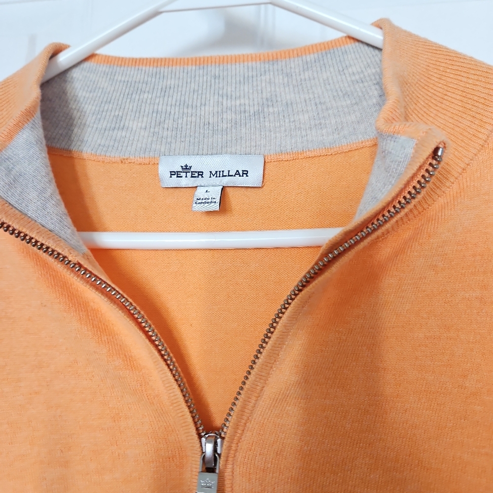 Peter Millar Womens  Zip-Up Sweater in Orange